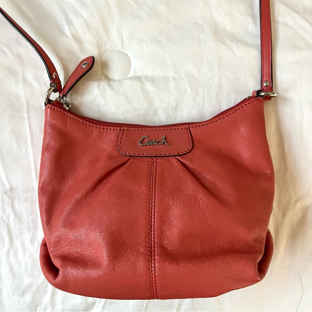 Coach Ashley Coral Leather Crossbody Purse